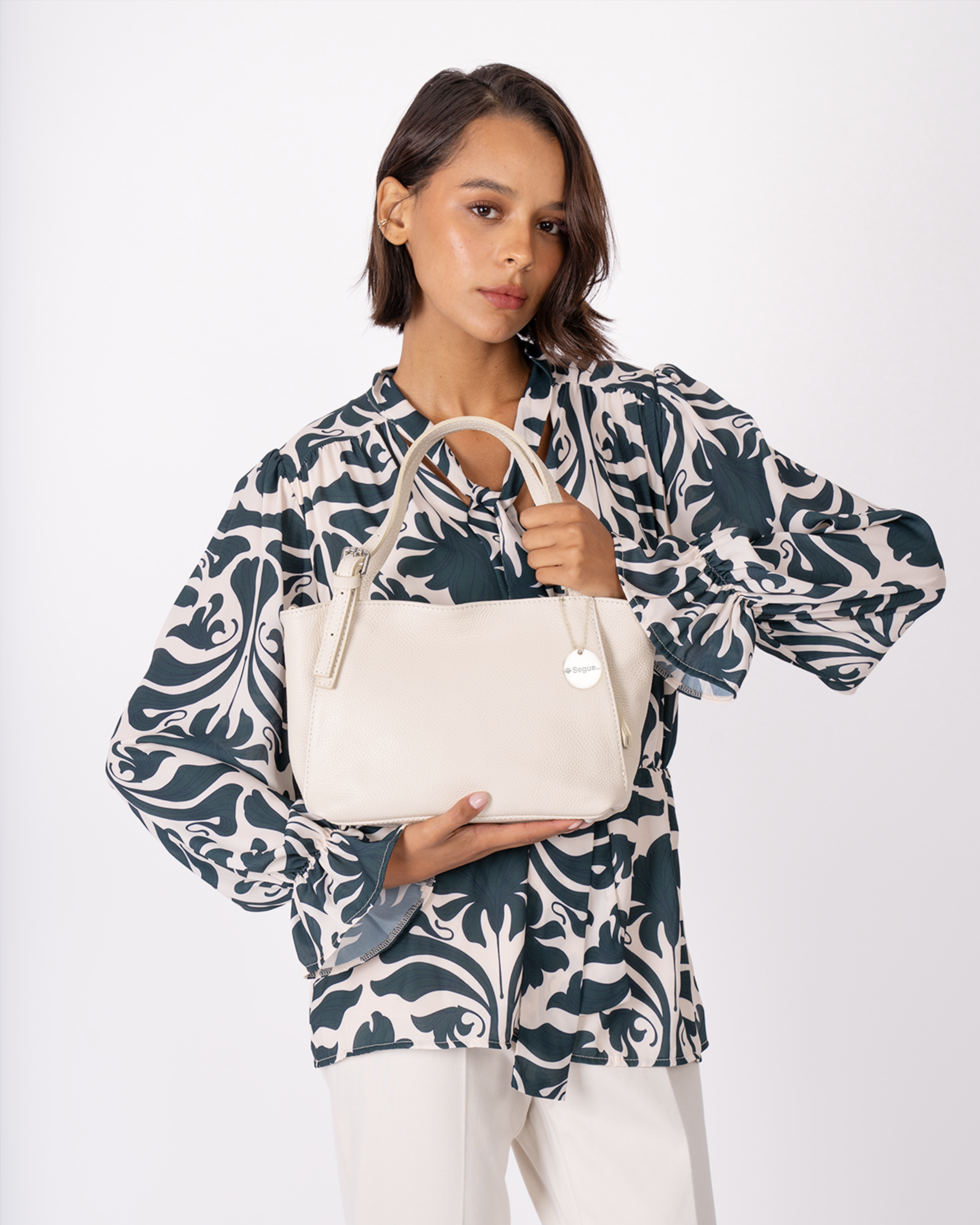 Borsa A Mano - Amarante - Beige