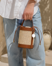 Borsa A Mano in Pelle - Tyla - Paglia